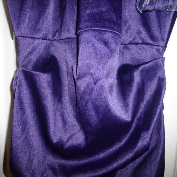 LE-CHATEAU purple plum silky satin cocktail party midi dress - NWT! - Picture 6 of 12